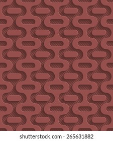 Marsala color perforated paper with cut out effect. Abstract 3d seamless background. Vector EPS10.