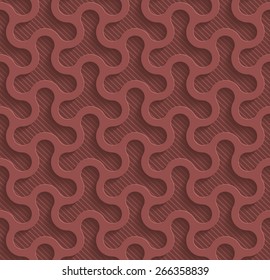 Marsala color perforated paper with cut out effect. Abstract 3d seamless background. Vector EPS10.