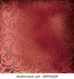 Marsala colored background with abstract floral pattern, Grunge texture. Cover design
