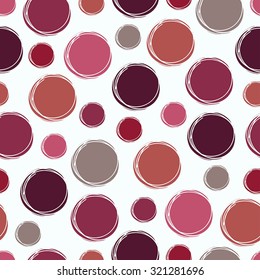 Marsala polka dot.  Vector seamless pattern. Seamless pattern can be used for wallpaper, pattern fills, web page background, surface textures.