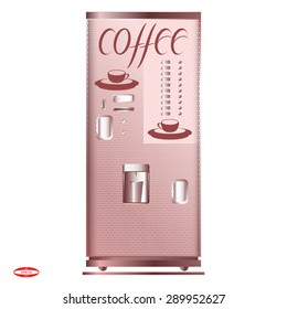 marsala vending machine for the sale of coffee with cup isolated on white background. vector illustration