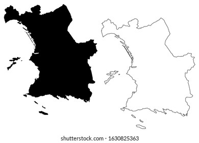 Marseille City (French Republic, France) map vector illustration, scribble sketch City of Marseilles map