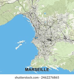 Marseille, France map poster art