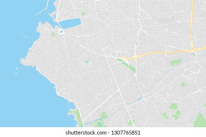 Marseille, France, printable map, designed as a high quality background for high contrast icons and information in the foreground.