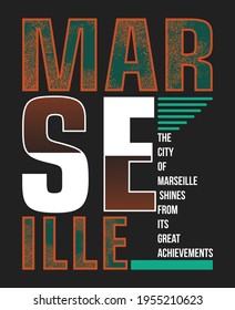 Marseille Modern typography design in vector illustration.Clothing,t-shirt,apparel and other uses.