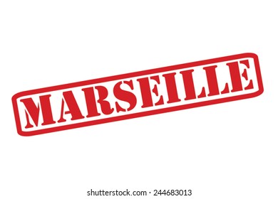 MARSEILLE Red Rubber Stamp vector over a white background.