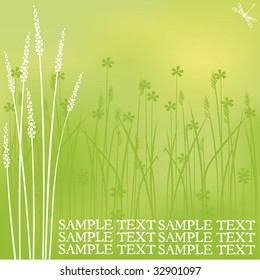 Marsh flowers background with free space for your text