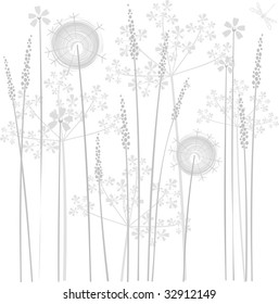 Marsh flowers background with free space for your text