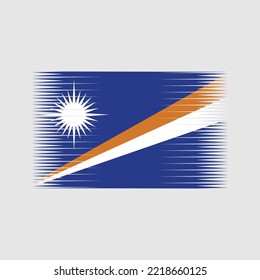 Marshal Islands Flag Brush Strokes Painted