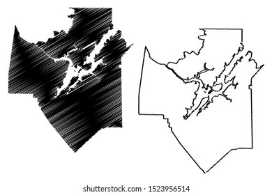 Marshall County, Alabama (Counties in Alabama, United States of America,USA, U.S., US) map vector illustration, scribble sketch Marshall map