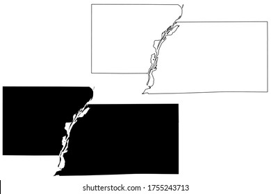 Marshall County, Illinois (U.S. county, United States of America, USA, U.S., US) map vector illustration, scribble sketch Marshall map