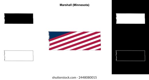 Marshall County (Minnesota) outline map set