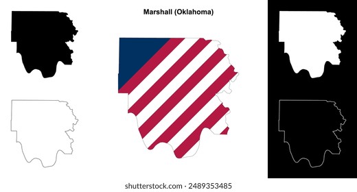 Marshall County (Oklahoma) outline map set