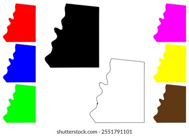 Marshall County, State of West Virginia (U.S. county, United States of America, USA, U.S., US) map vector illustration, scribble sketch Marshall map