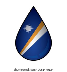 The Marshall flag painted on 3D water drop
