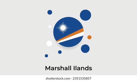 Marshallinseln Flaggenblase Kreis um Form Symbol bunte Vektorgrafik