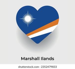 Marshall Ilands flag heart shape country icon vector illustration