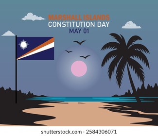 Marshall Island Constitution Day. Vector Illustration. The illustration is suitable for banners, flyers, stickers, cards, etc.