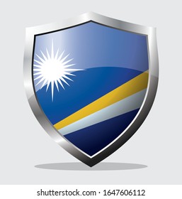 marshall island country flag shield icon with a white background