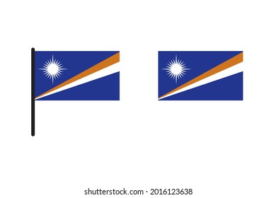 Marshall Island Flag isolated on white background