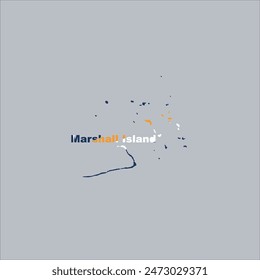 Marshall Island map and flag color design on gray background