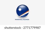 Marshall Islands 3d flag vector illustrator