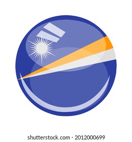 Marshall Islands country flag vector round and glossy