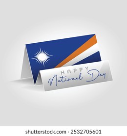 Bandeira de papel-país das Ilhas Marshall no chão. Feliz dia nacional bandeira design.