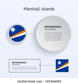 Marshall Islands Country Set of Banners on gray background for Infographic and Presentation. Vector illustration.