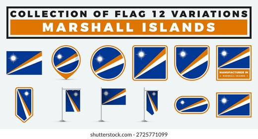 Marshall Islands Flag. 12 Variations Collection