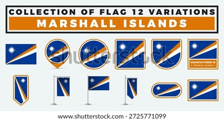 Marshall Islands Flag. 12 Variations Collection
