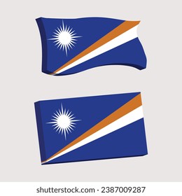 Marshall Islands Flag 3D-Form, Vektorgrafik