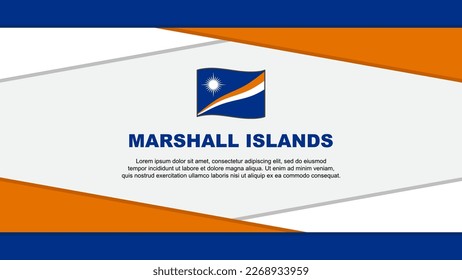 Plantilla de diseño de fondo de resumen de bandera de las Islas Marshall. Ilustración de vectores de caricaturas del Día de la Independencia de las Islas Marshall. Vector de las Islas Marshall
