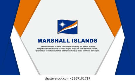 Plantilla de diseño de fondo de resumen de bandera de las Islas Marshall. Ilustración de vectores de caricaturas del Día de la Independencia de las Islas Marshall. Antecedentes en las Islas Marshall