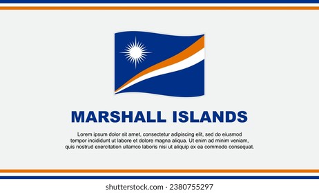 Plantilla de diseño de fondo de resumen de bandera de las Islas Marshall. Ilustración del Vector del Día de la Independencia de las Islas Marshall. Diseño de las Islas Marshall