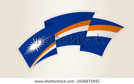 Marshall Islands Flag in Abstract Ribbon Shape, National Symbol of the Marshall Islands. This vector is ideal for use in national events, Independence Day, international sports competitions.