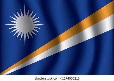 Marshall Islands flag background with cloth texture.Marshall Islands Flag vector illustration eps10.