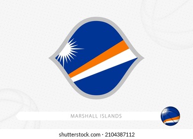 Marshall Islands flag for basketball competition on gray basketball background. Sports vector illustration.