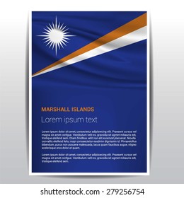 Marshall Islands flag Brochure - Vector Flyer Cover Page Design