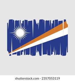 Marshall Islands flag with brush stroke vector Illustration