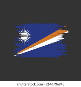 Marshall Islands Flag Brush Strokes. National Flag