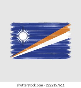 Marshall Islands Flag Brush Strokes Painted