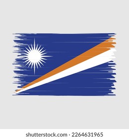 Marshall Islands Flag Brush Vector Illustration