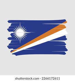 Marshall Islands Flag Brush Vector Illustration