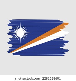 Marshall Islands Flag Brush Vector Illustration