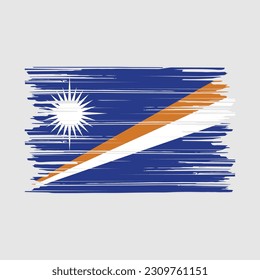 Ilustración de vectores de pincel de bandera de las Islas Marshall