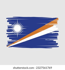 Marshall Islands Flag Brush Vector Illustration