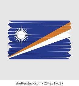 Marshall Islands Flag Brush Vector Illustration