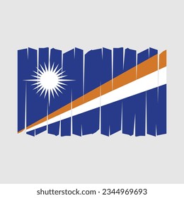 Marshall Islands Flag Brush Vector Illustration