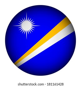 Marshall Islands flag button on a white background. Vector illustration.